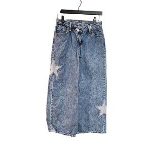 Old Navy High-Rise Super Baggy Wide Leg Denim Jeans With Star Patches Size 12